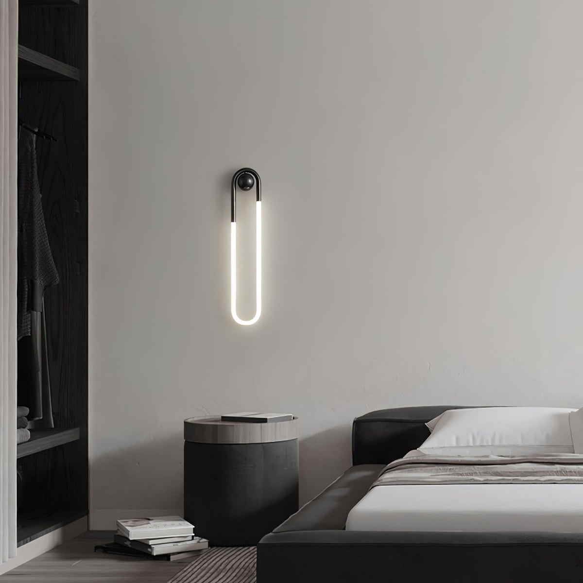 Ovale wandlamp van acrylbuis