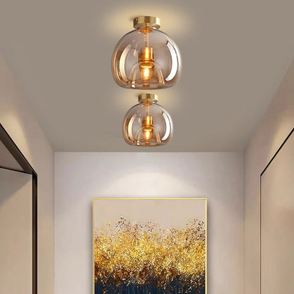 Velsora moderne koperen glazen plafondlamp