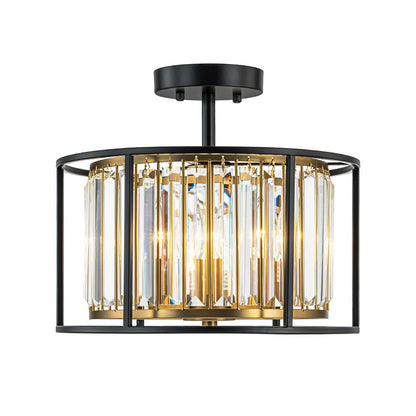 Kristallen plafondlamp met open frame