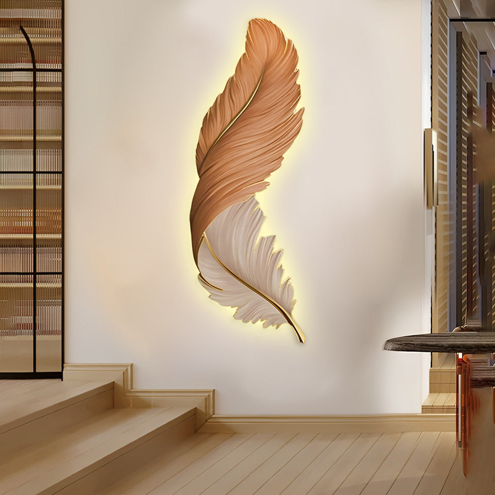 Gebeeldhouwde pluimvormige led-wandlamp
