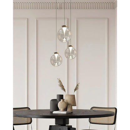 Hanglamp met bol van getint glas