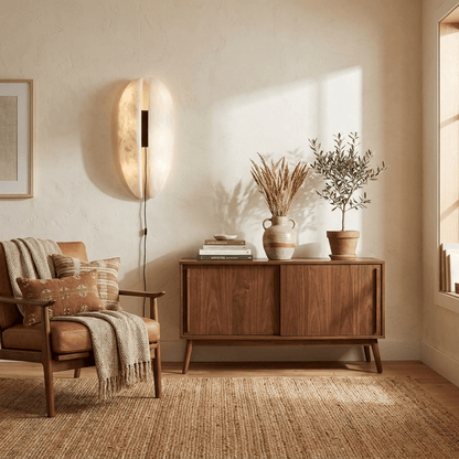 Alabaster wandlamp met stekker