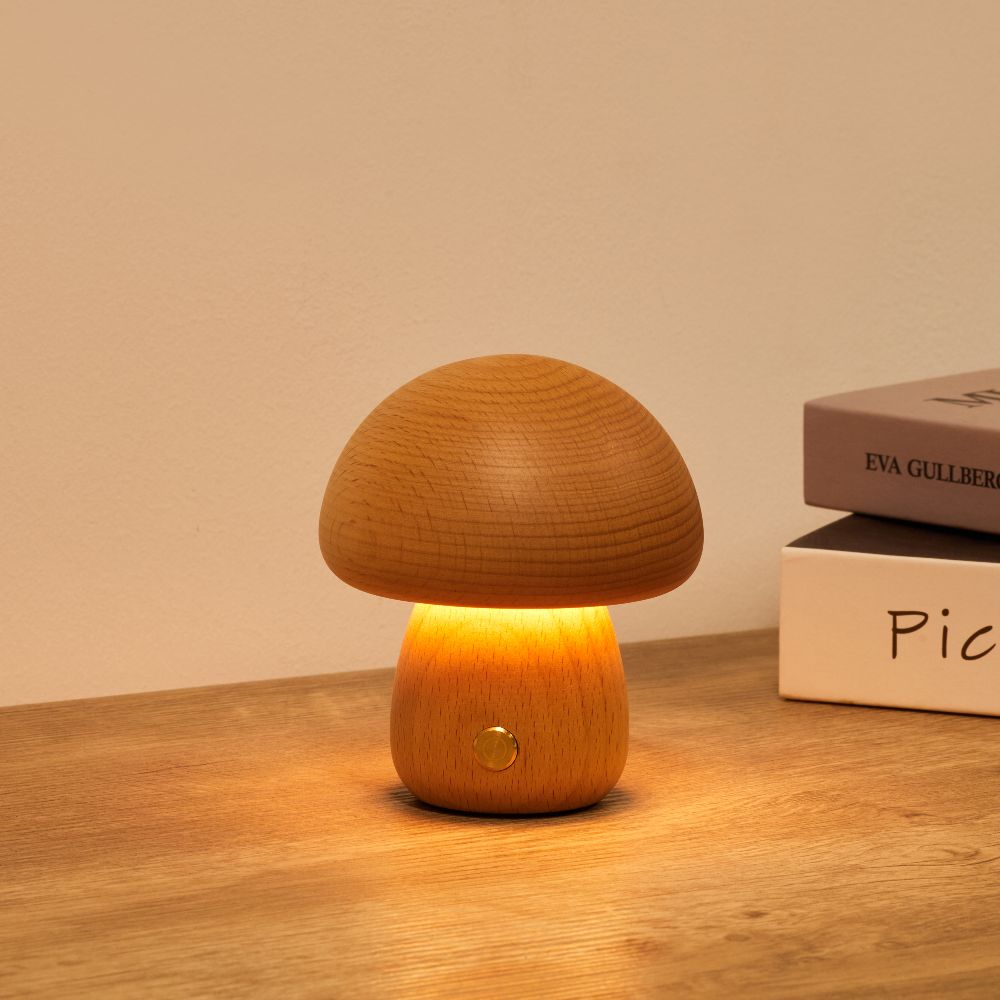 Fungara Scandinavische houten tafellamp