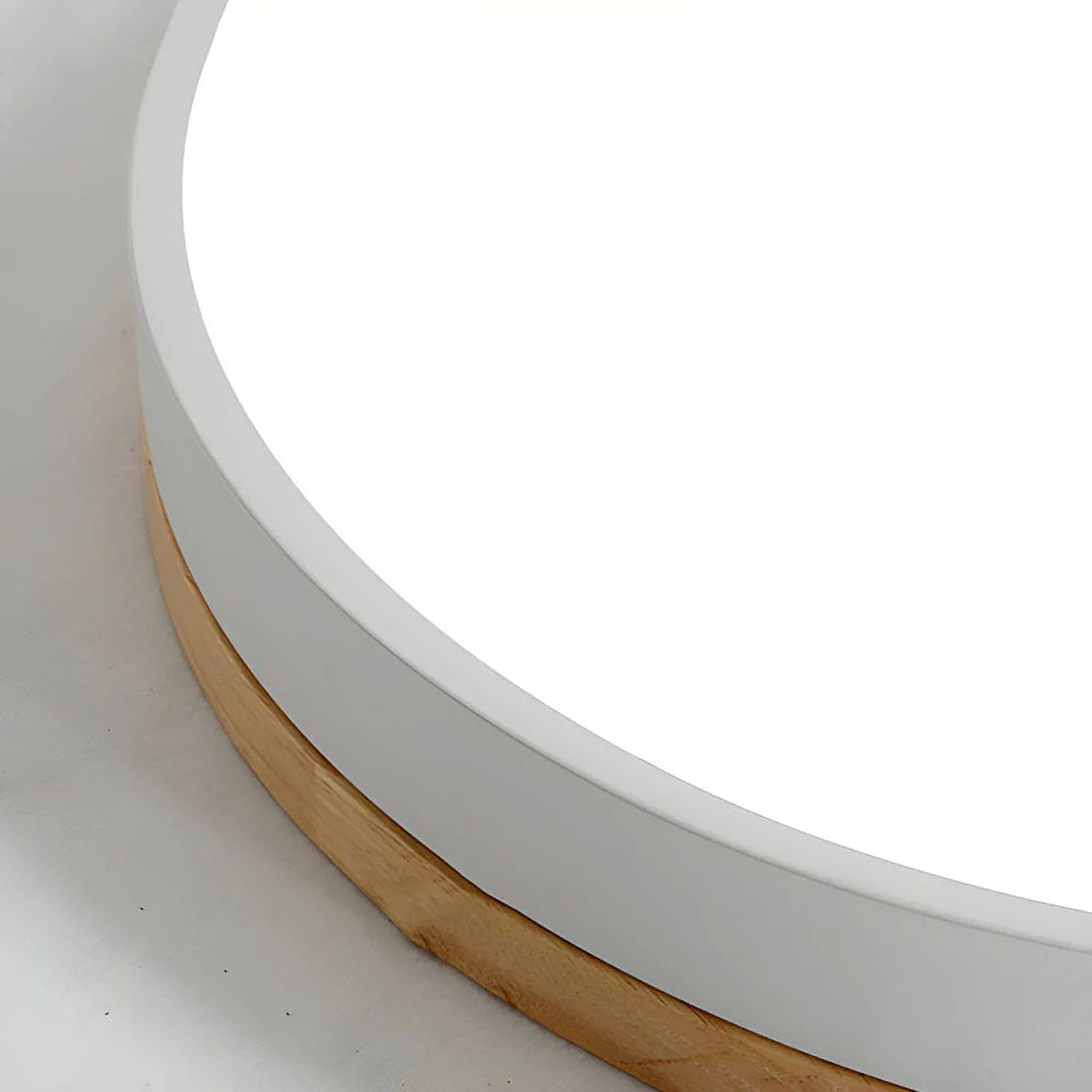 Lumbra minimalistische houten plafondlamp voor vlakke montage