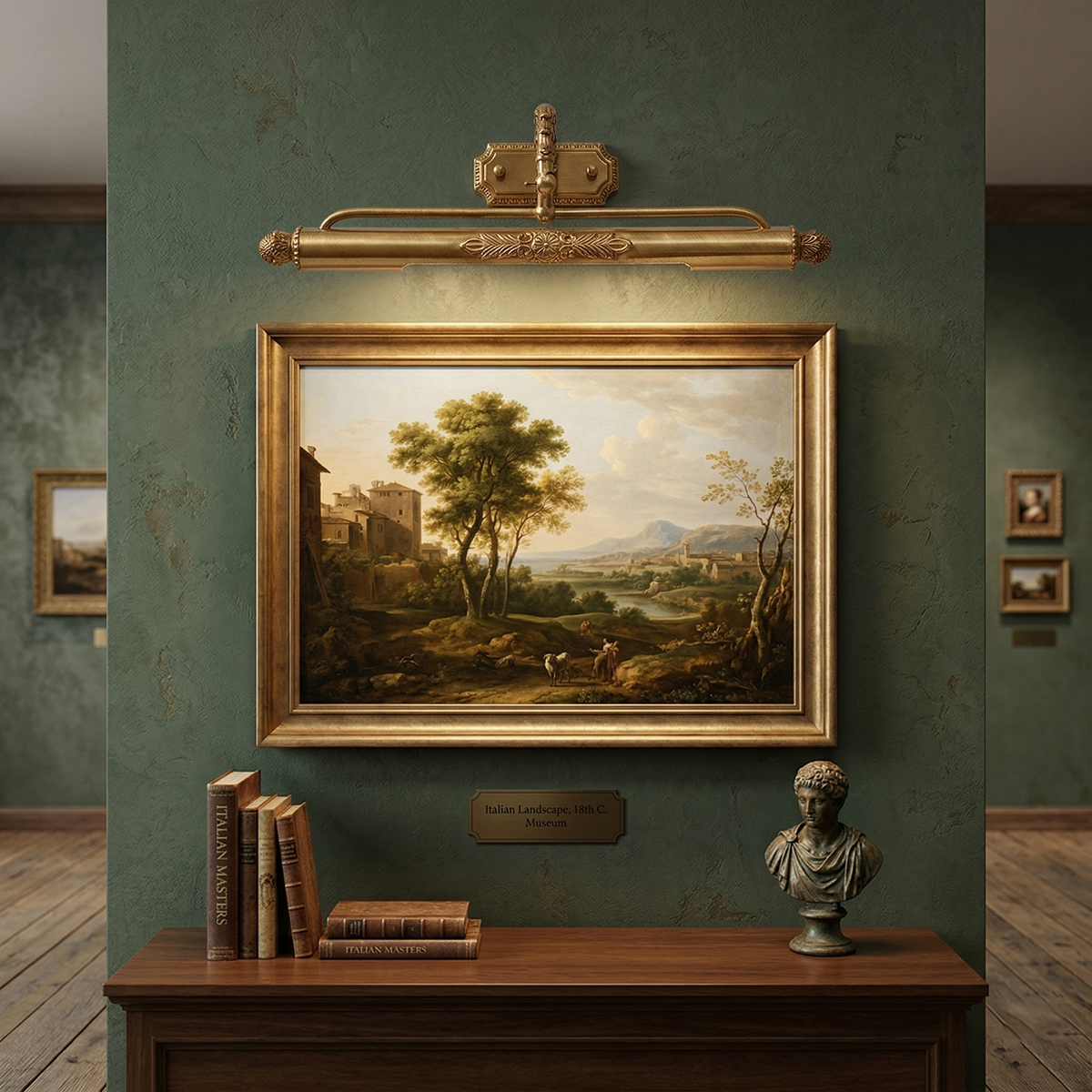 Sierlijke messing wandlamp voor schilderijen