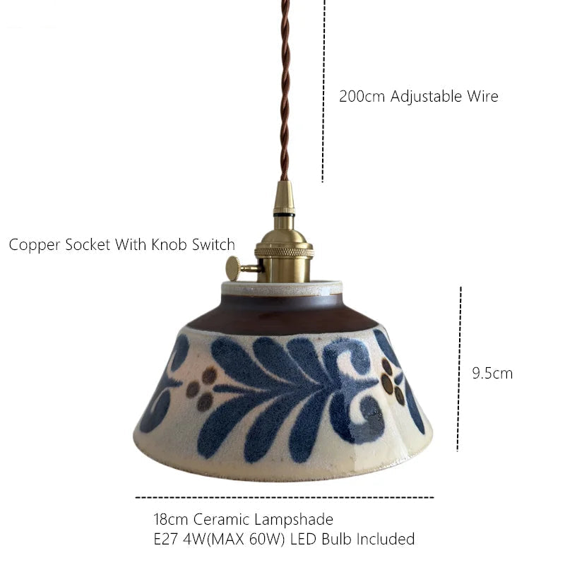 Rustieke keramische hanglamp Tessaly