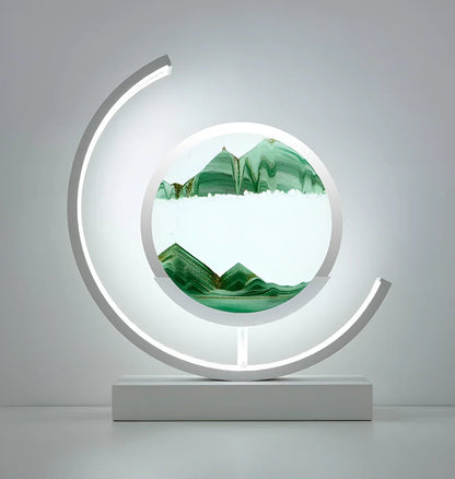 Sandveil minimalistische aluminiumtafel lamp met zandkunst