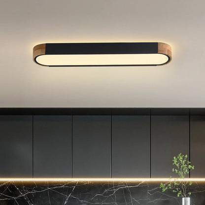 Ovalyn minimalistische ovale houten led-plafondlamp