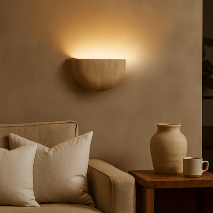 Cavelle Wabi-Sabi-travertijnwandlamp