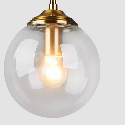 Orbelle Art-decoglazen hanglamp met messing bolvormige kap