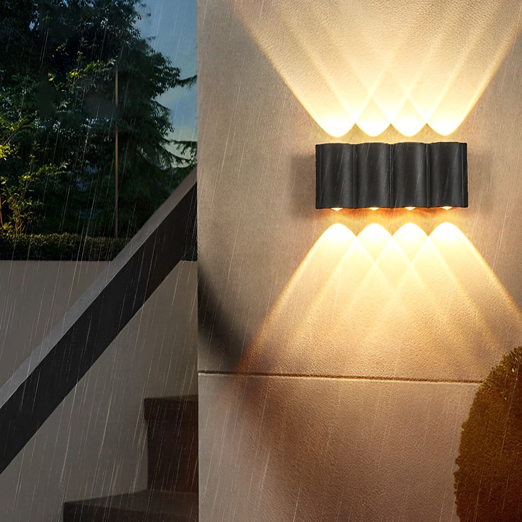 Golfvormige led-buitenwandlamp
