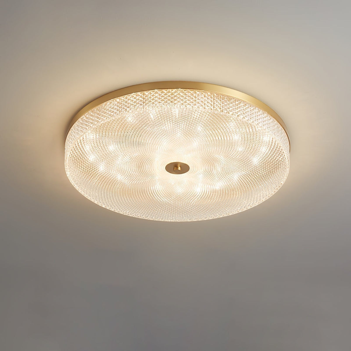 Gefacetteerde plafondlamp met acrylkap in trommelvorm