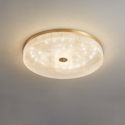 Gefacetteerde plafondlamp met acrylkap in trommelvorm