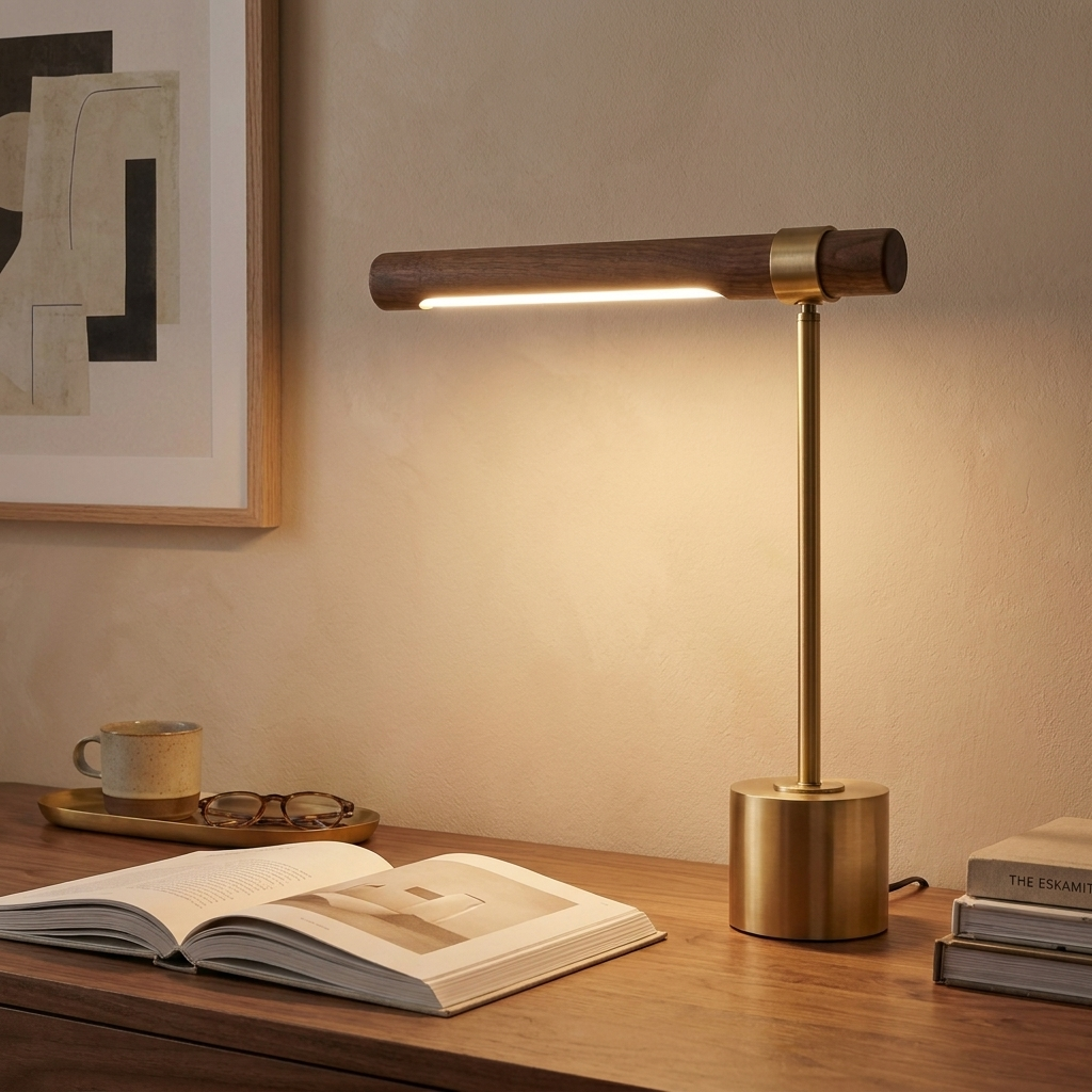 Pravena mid-century koperen tafellamp
