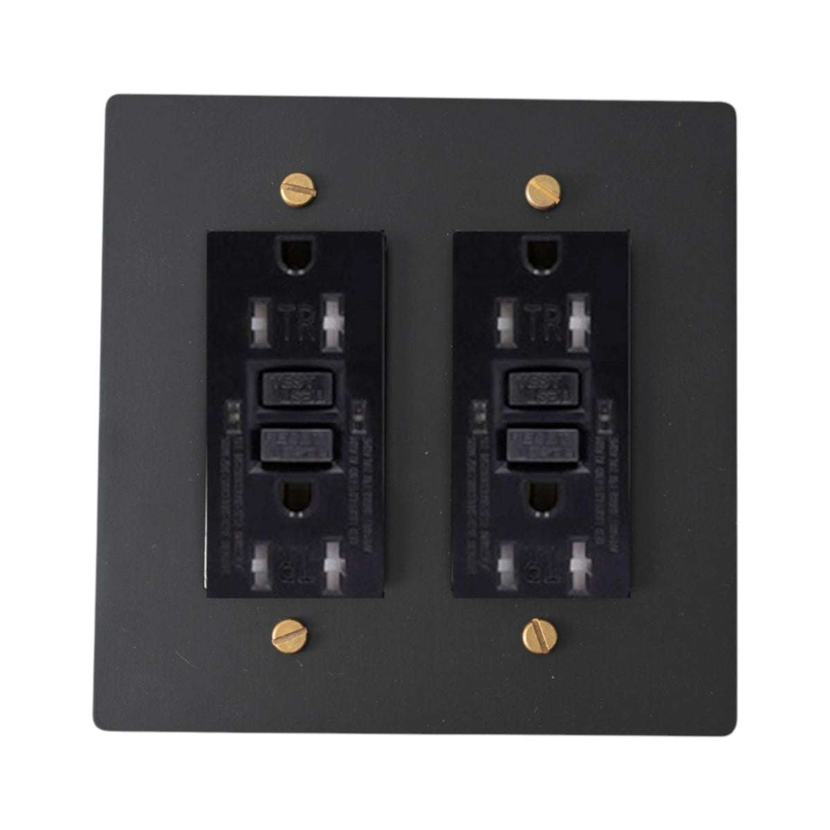 Galveno Vintage massief messing stopcontact met 2 aansluitingen