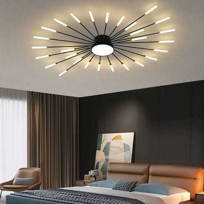 Pyrenna Starburst metalen plafondlamp met vuurwerkdesign