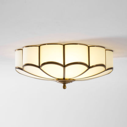 Plafondlamp van bloembladglas