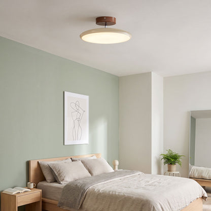 Ronde houten draaibare plafondlamp