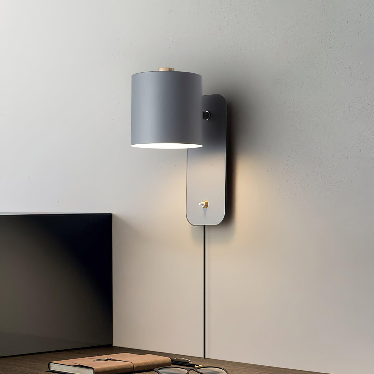 Draaibare cilinderwandlamp met stekker