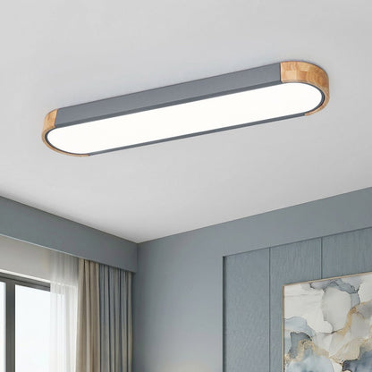 Ovalyn minimalistische ovale houten led-plafondlamp