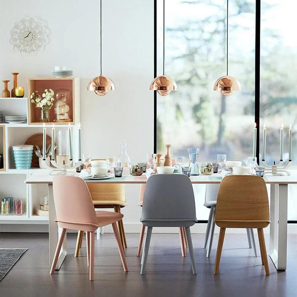 Metalen hanglamp met twee koepels