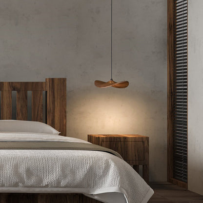 Golvende houten bladhanglamp