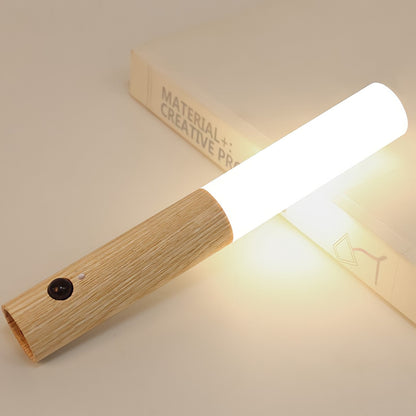 Slanke draadloze houten wandlamp