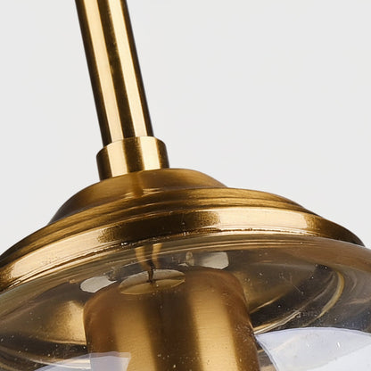 Orbelle Art-decoglazen hanglamp met messing bolvormige kap