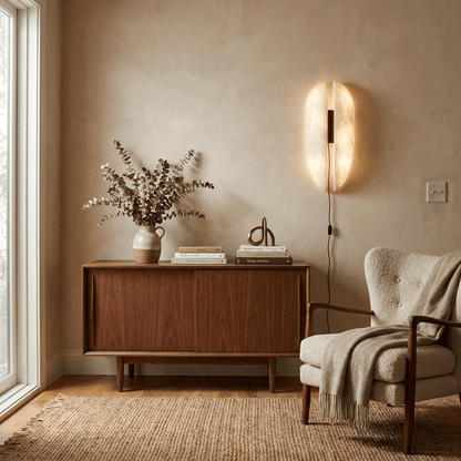 Alabaster wandlamp met stekker