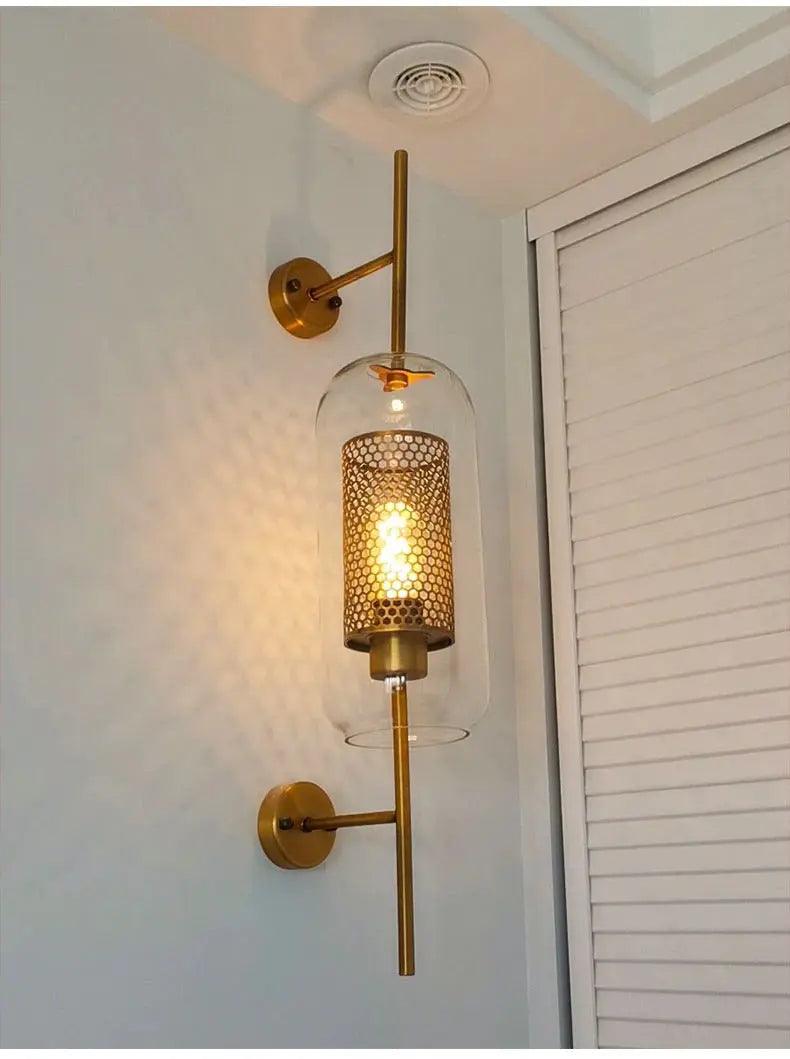 Serenova retro glazen wandlamp