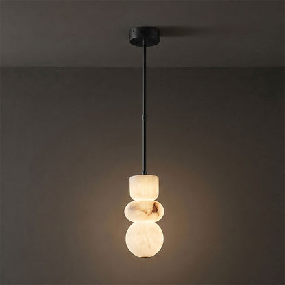 Gestapelde albasten hanglamp
