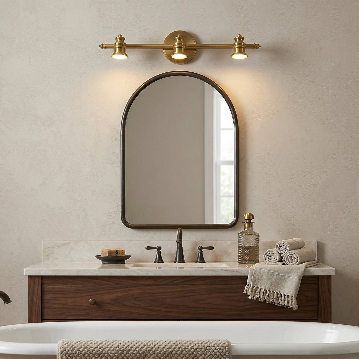 Messingkleurige lineaire wandspotverlichting