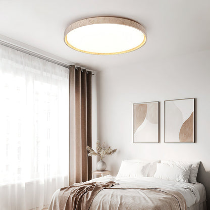 Plafondlamp met schijf van walnootkleurig travertijn