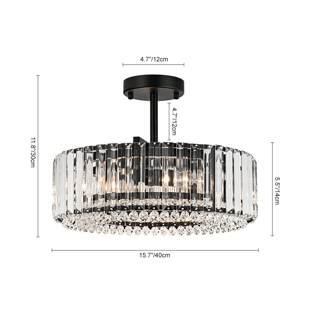 Glamoureuze gesneden kristallen plafondlamp