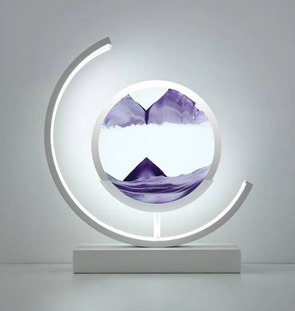 Sandveil minimalistische aluminiumtafel lamp met zandkunst