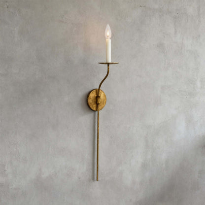 Messing wandlamp in kandelaarstijl
