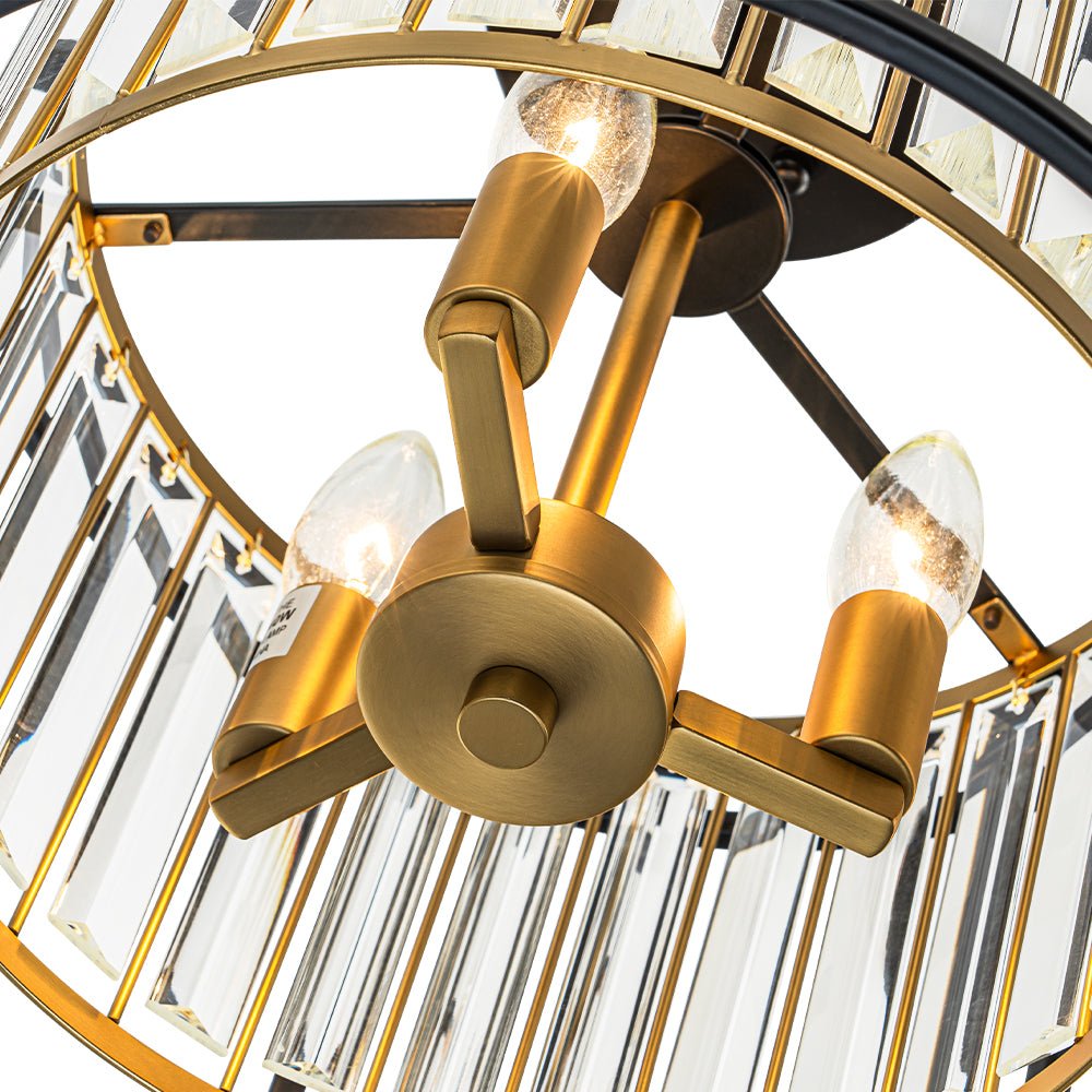 Kristallen plafondlamp met open frame