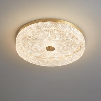 Gefacetteerde plafondlamp met acrylkap in trommelvorm