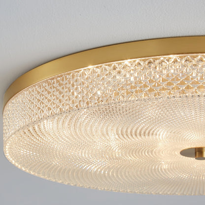 Gefacetteerde plafondlamp met acrylkap in trommelvorm