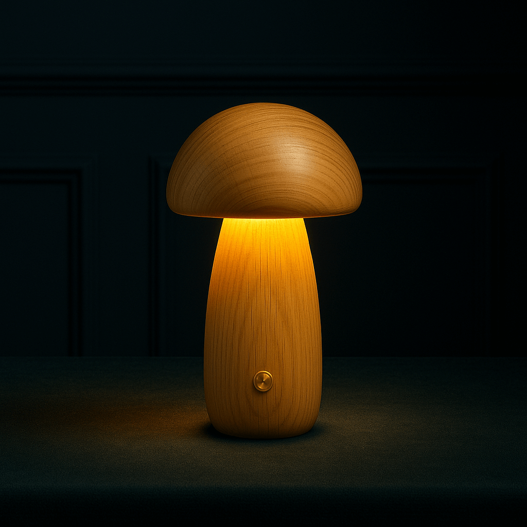 Fungara Scandinavische houten tafellamp