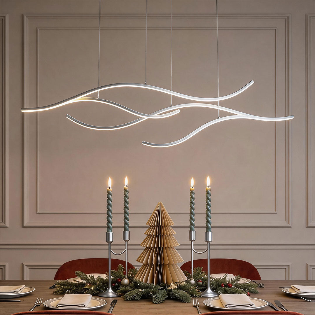 Hanglamp met vloeiende lintvorm en ledverlichting