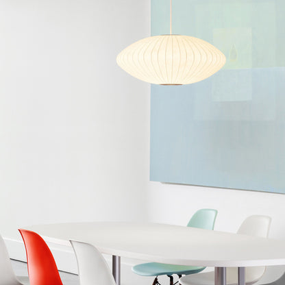 Hanglamp met geplooide zijden lampenkap