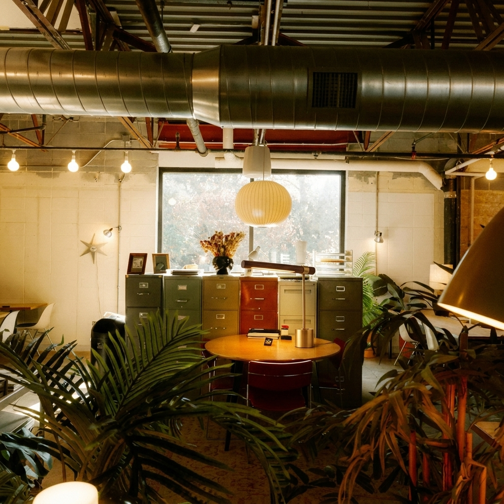 Pravena mid-century koperen tafellamp