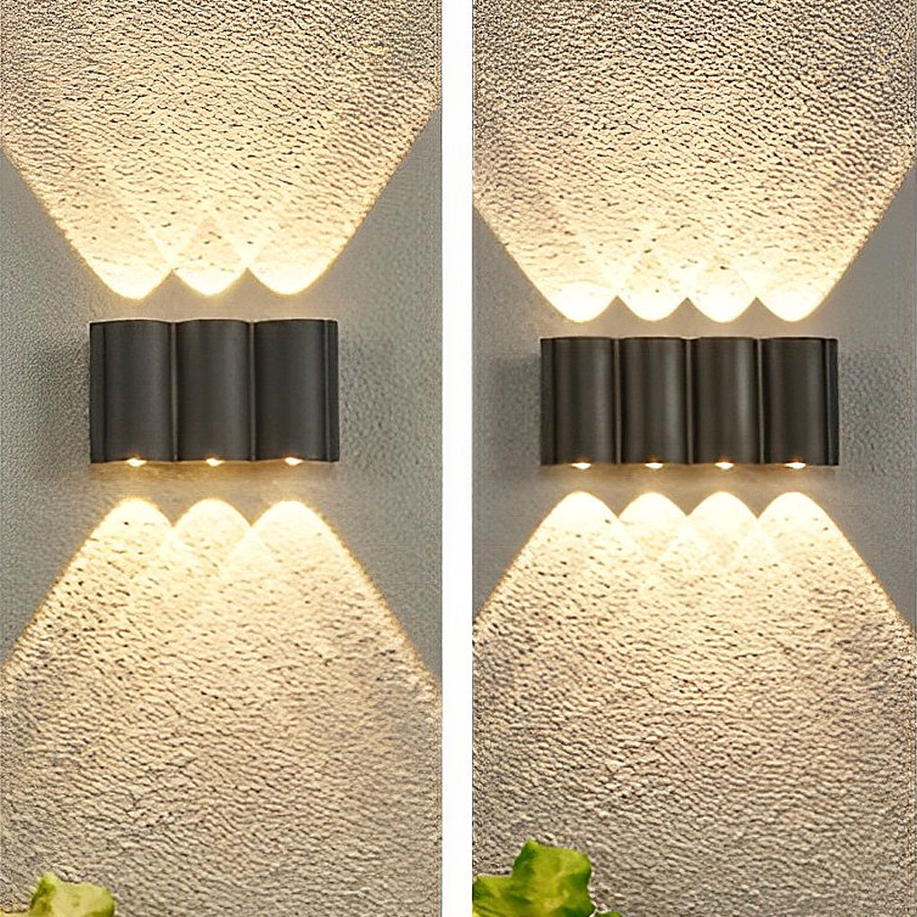 Golfvormige led-buitenwandlamp