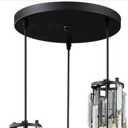 Hanglamp met gefacetteerde kristallen kolom