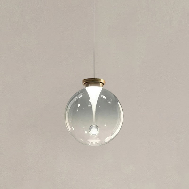 Hanglamp met bol van getint glas
