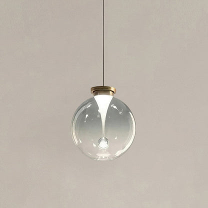 Hanglamp met bol van getint glas