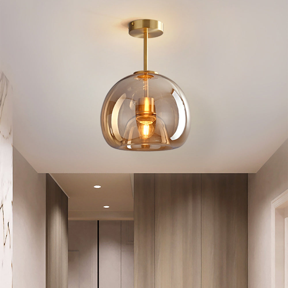 Velsora moderne koperen glazen plafondlamp