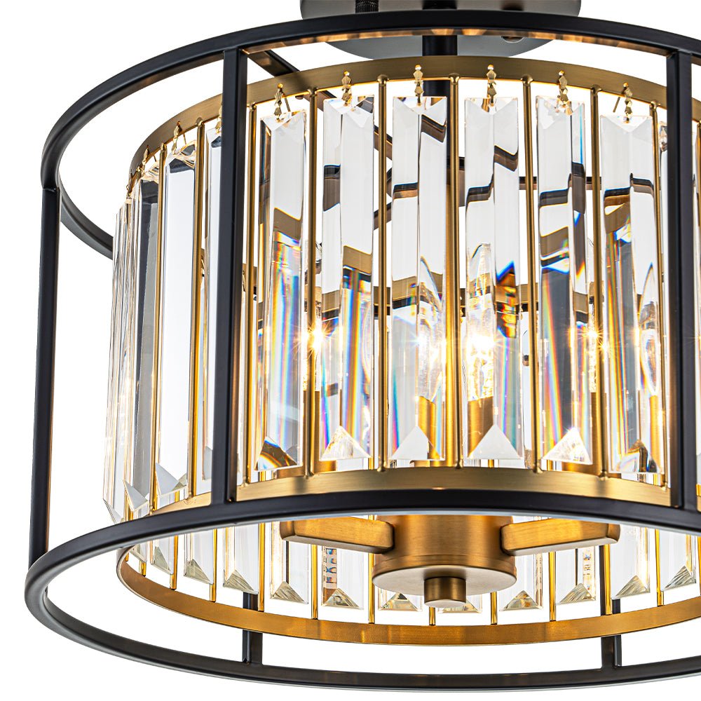Kristallen plafondlamp met open frame