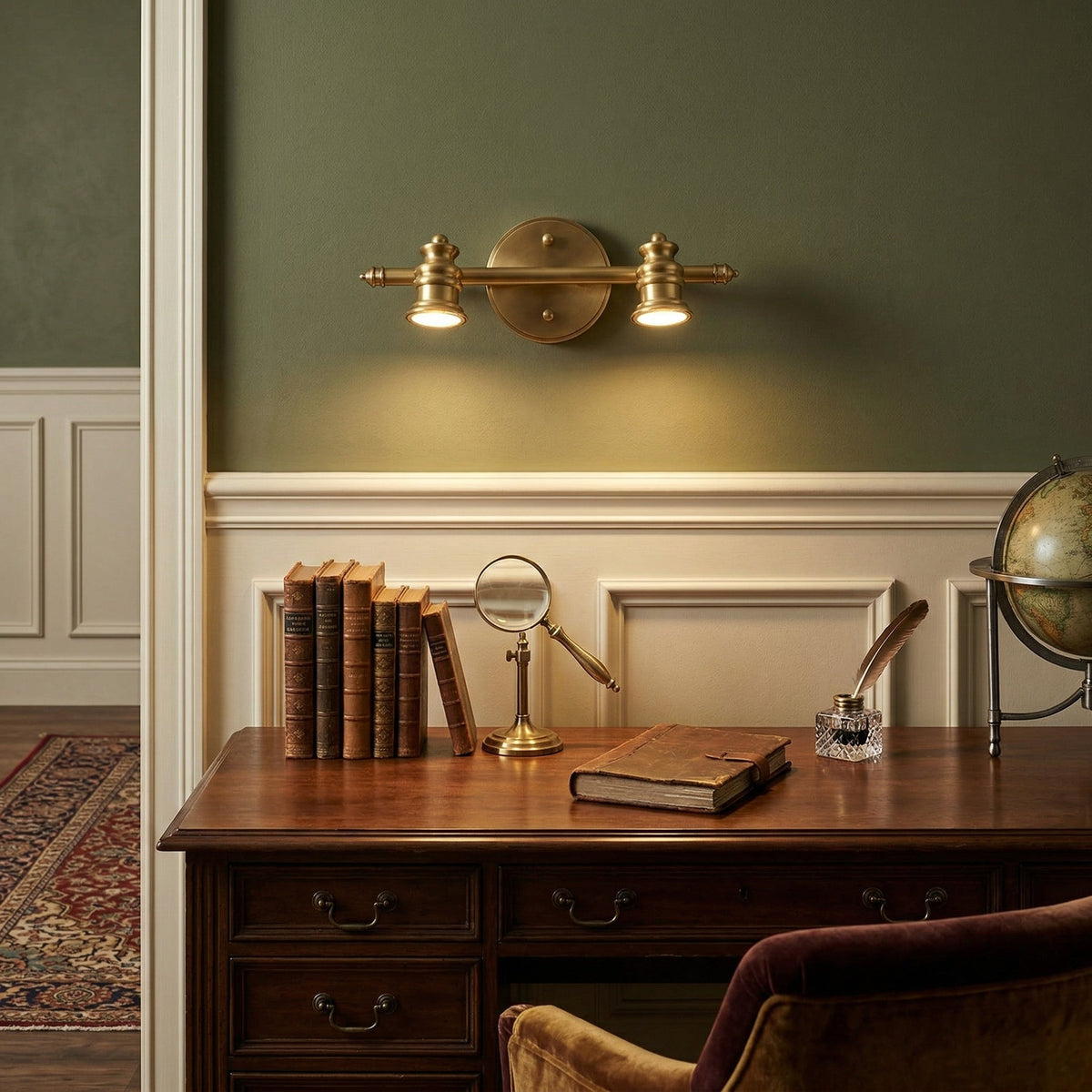 Messingkleurige lineaire wandspotverlichting